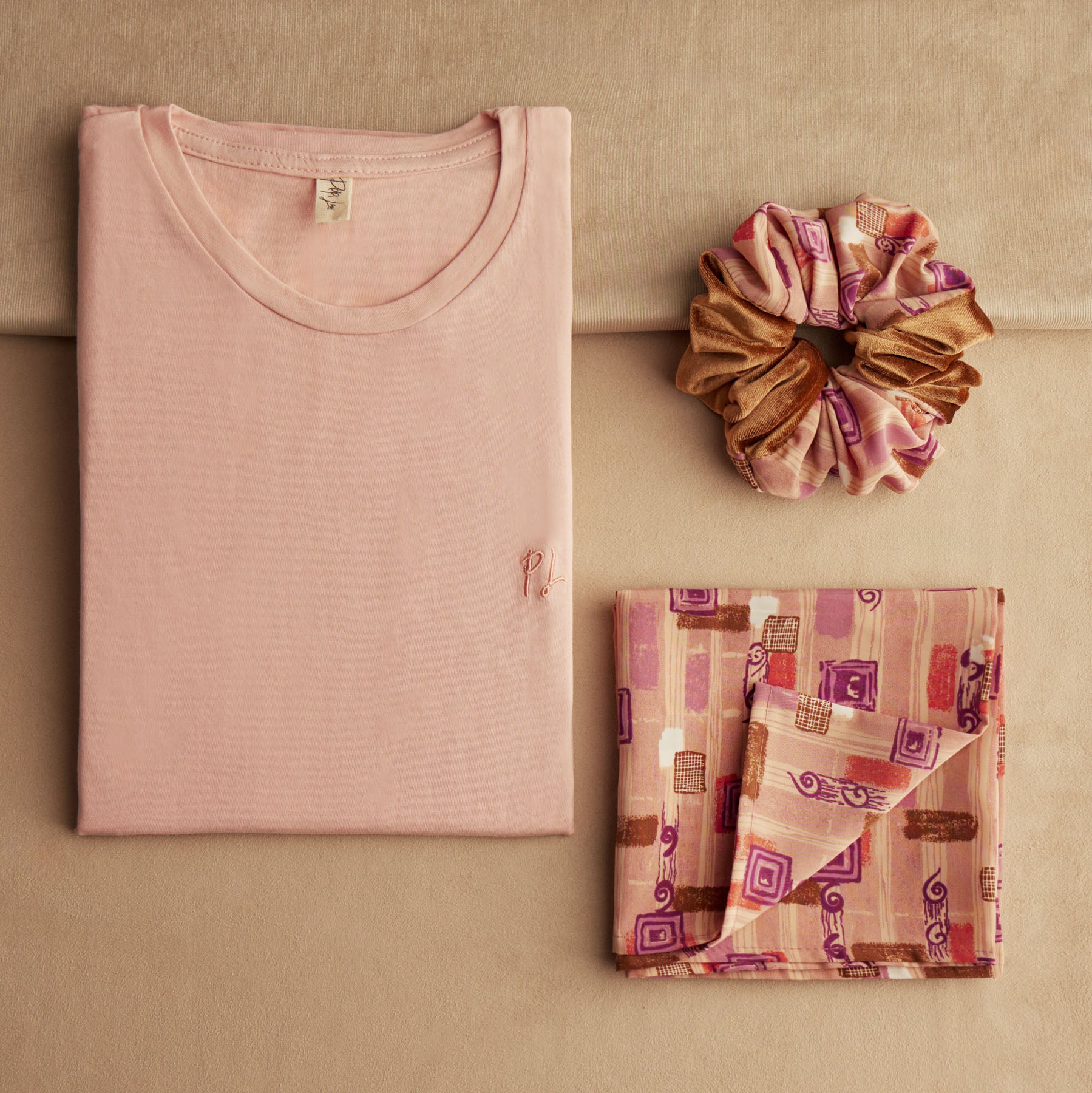 Pepi Lou Gift Box 🎁 Γυναικεία Αξεσουάρ Μαλλιών & Μπλουζάκι - Pink Taupe