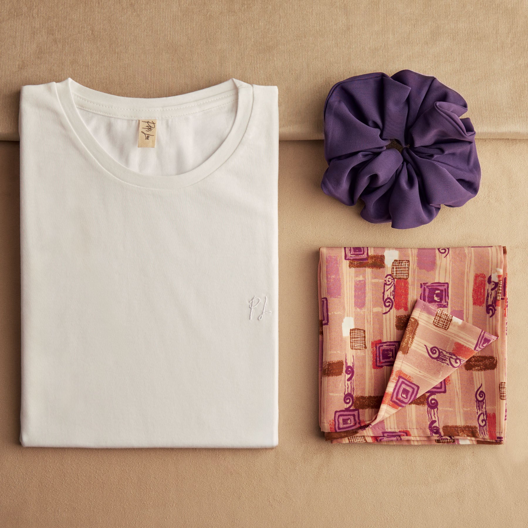 Pepi Lou Gift Box 🎁 Γυναικεία Αξεσουάρ Μαλλιών & Μπλουζάκι - White Purple