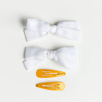 Pepi Lou Παιδικά Φιογκάκια Schoolgirl με Κλικ Κλακ - Λευκά με Πορτοκαλί