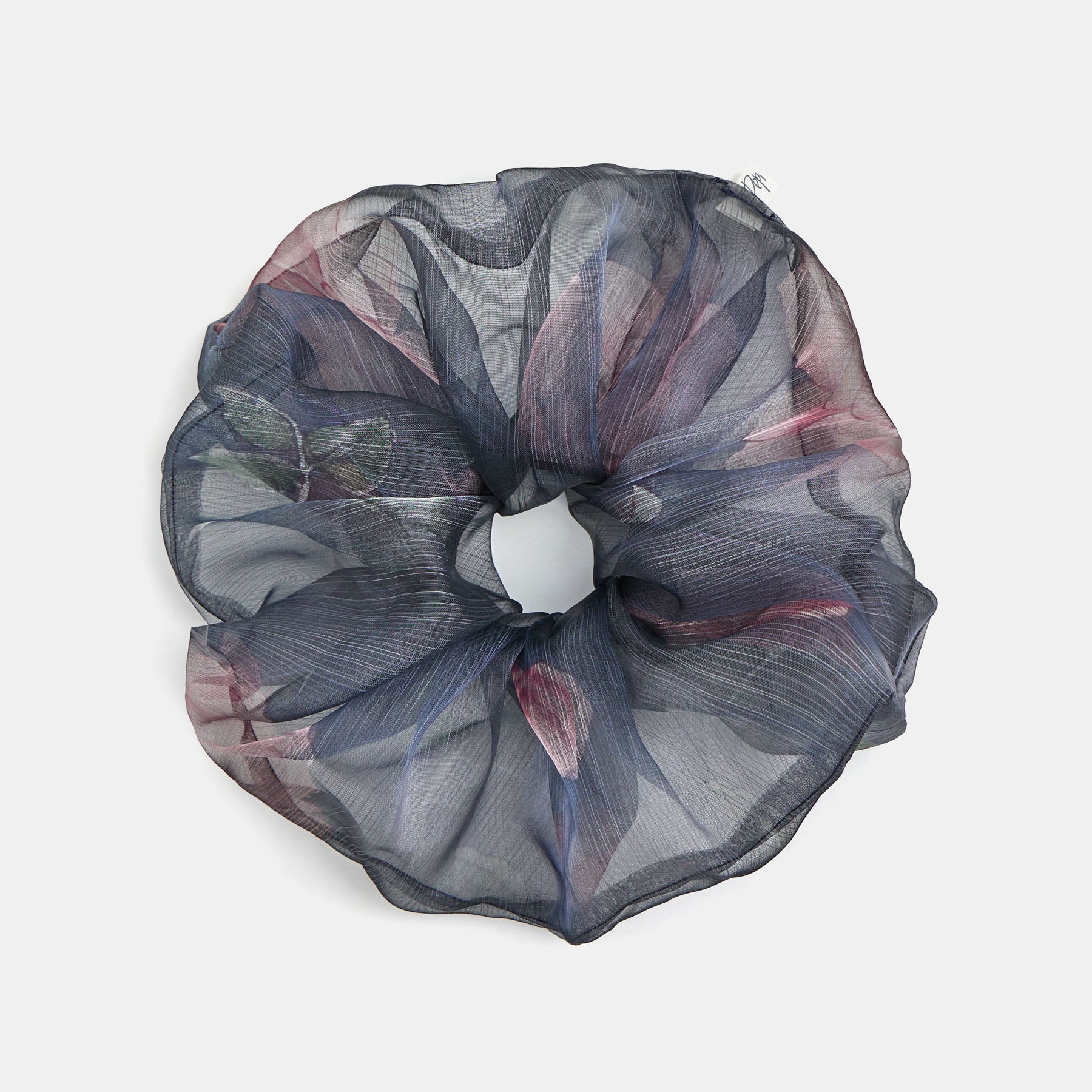 Pepi Lou Scrunchie XXL - Οργάντζα Γκρι Floral