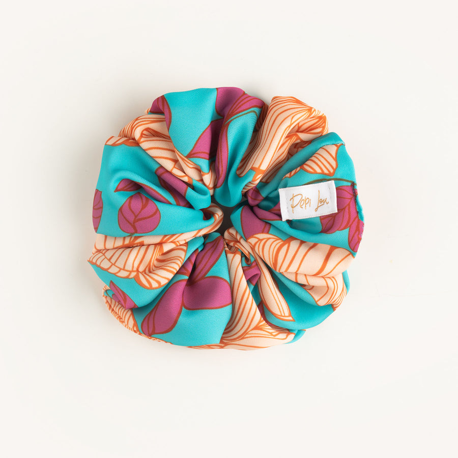 Pepi Lou Scrunchie XL - Ζέρσεϊ Τιρκουάζ Floral